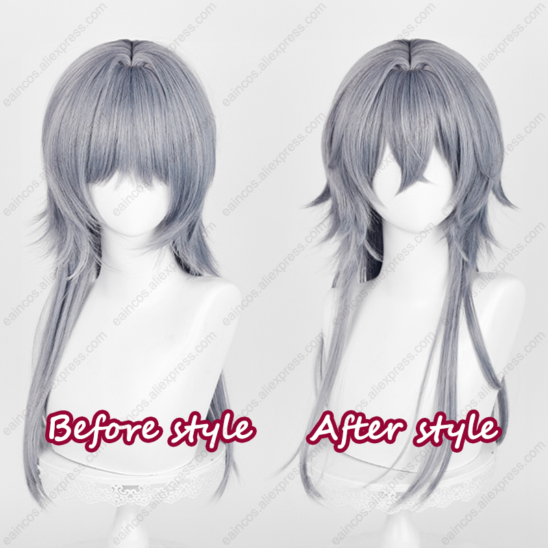 Arknights Logos Cosplay Wig 62 - Anime Cosplay Blue Hair ulasan dan harga